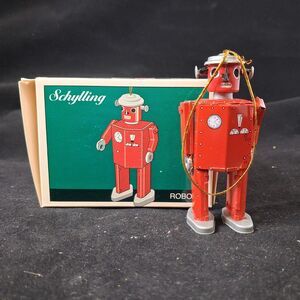 SCHYLLING TIN LITHO Robot Orig Box 1997 Rare Christmas Ornament New In Box